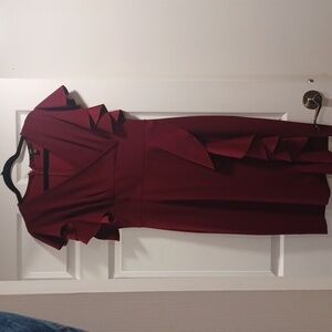 Elegant Burgundy Ruffle Dress